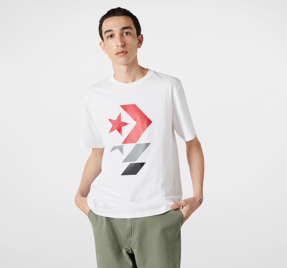 Camiseta Converse Repeated Star Chevron Homem Branco 978425RQG